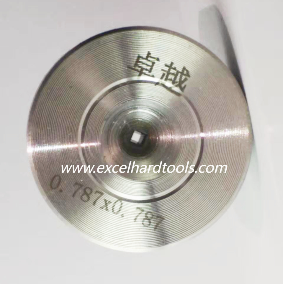 0787mm square hole pcd drawing die for metal wire drawing