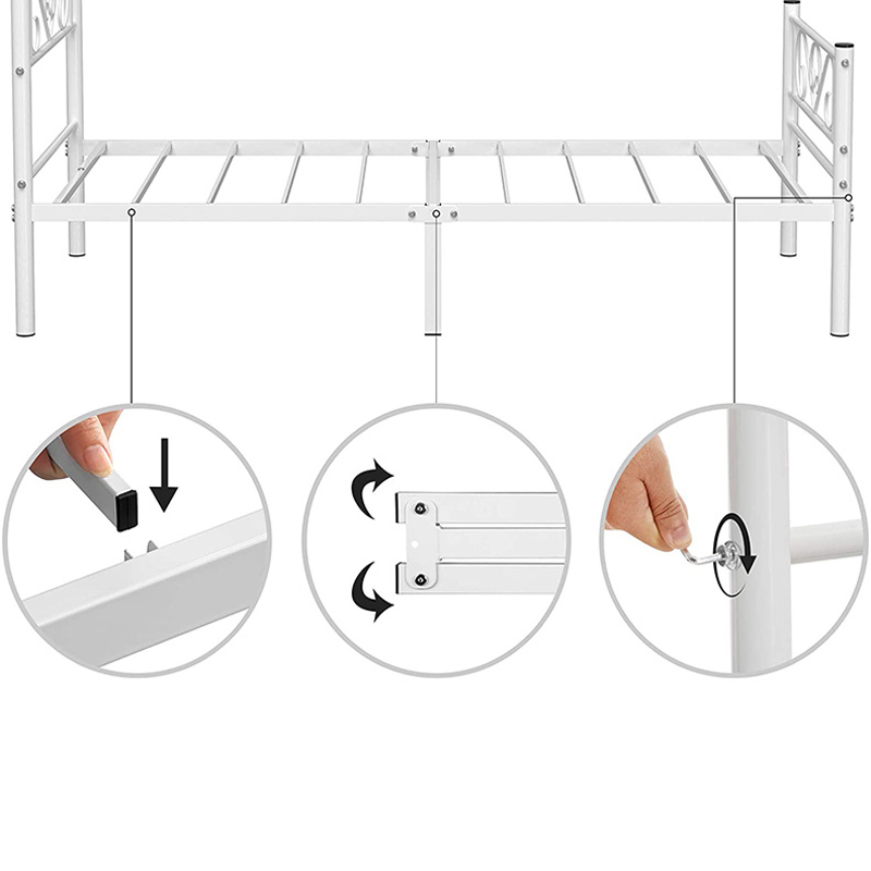 Cheap Nordic Metal Bed Furniture for HotelBedroomApartmentLoft Wrought Iron Metal Bed