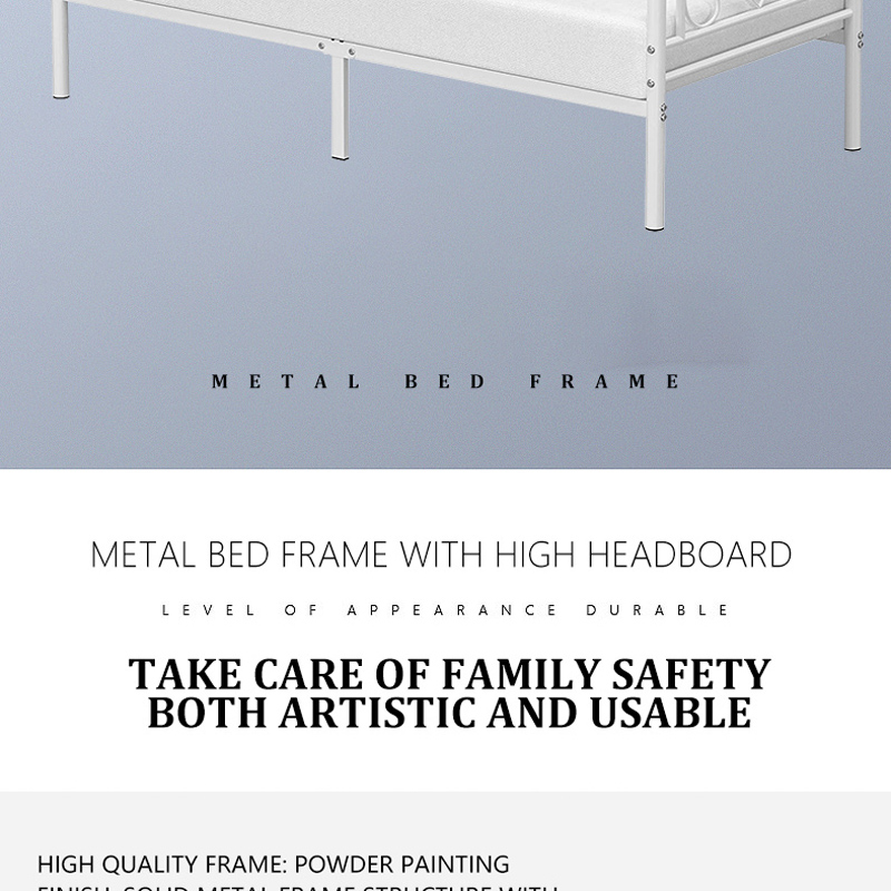 Cheap Nordic Metal Bed Furniture for HotelBedroomApartmentLoft Wrought Iron Metal Bed