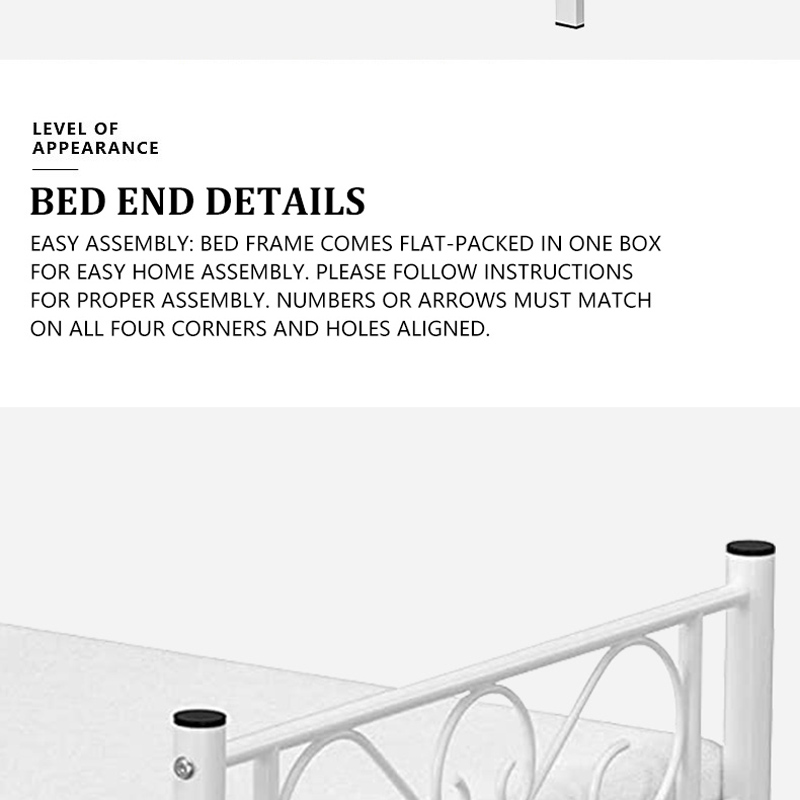 Cheap Nordic Metal Bed Furniture for HotelBedroomApartmentLoft Wrought Iron Metal Bed