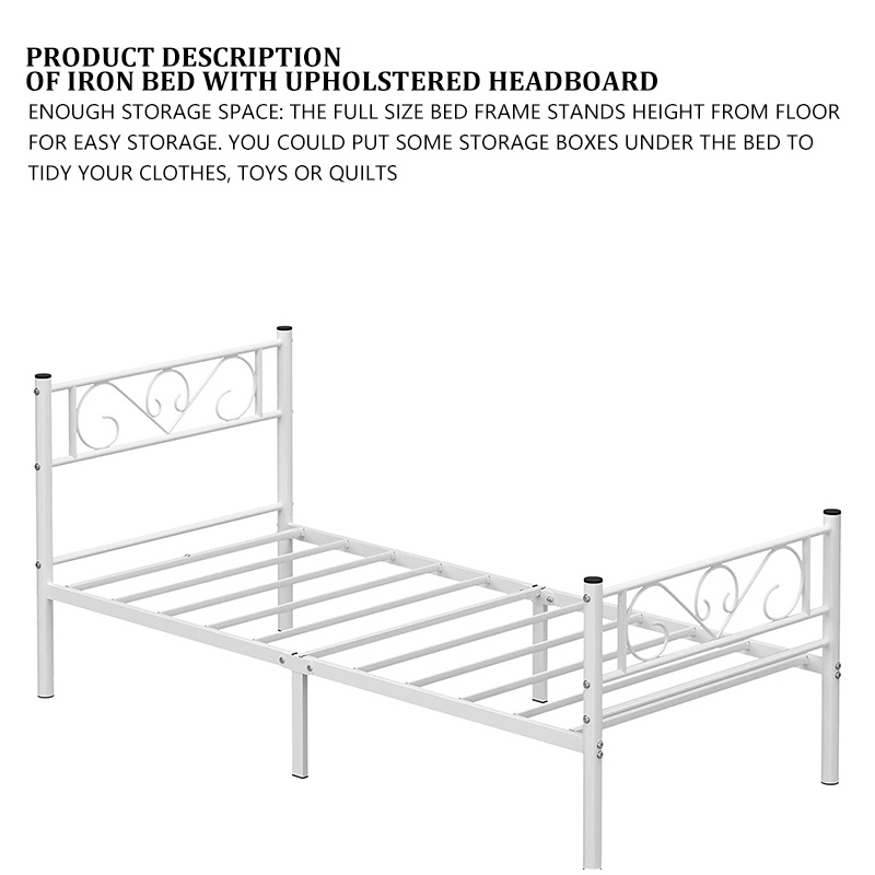 Cheap Nordic Metal Bed Furniture for HotelBedroomApartmentLoft Wrought Iron Metal Bed