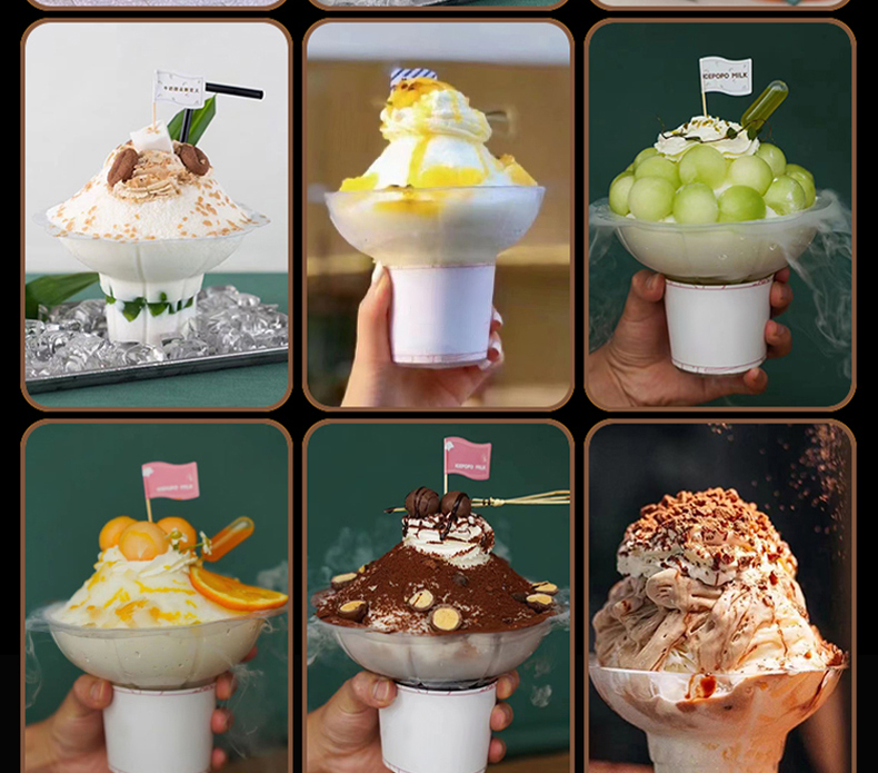 Disposable plastic ice cream plum bowl sand ice cup cotton bowl 100 pieces