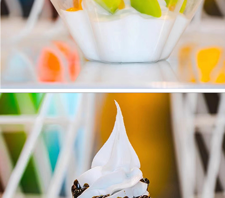 Disposable plastic ice cream plum bowl sand ice cup cotton bowl 100 pieces