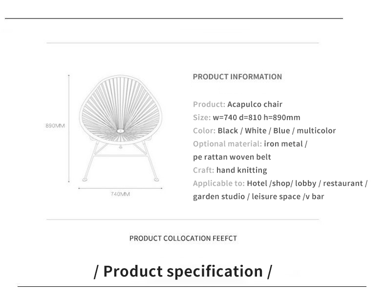 Outdoor single rattan chair outdoor balcony homestay simple wrought iron chair ins creative coffee table remark color