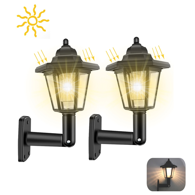 Led Light Outdoor LED Solar Sconce Retro Led Wall Lamp Lantern Garden Decor Waterproof Landscape Solar Wall Light