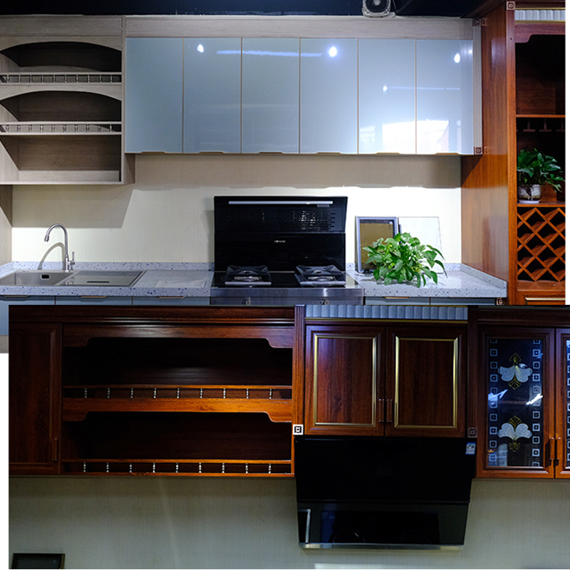 Customizable solid wood whole house aluminum alloy kitchen cabinet design hanging cabinet kitchen cabinet wardrobe cabin