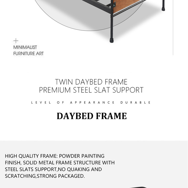 Twin Daybed Frame Premium Steel Slat Support Please Contact for Detailed Price