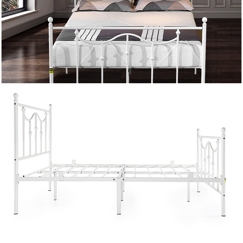 Wholesale Cheap Metal Bed Frame Simple Platform Bed Headboard Iron Frame FULL Size Double Sleeping Bed