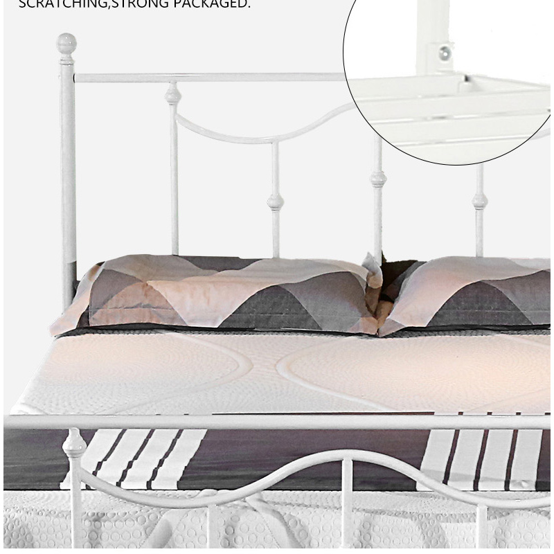 Wholesale Cheap Metal Bed Frame Simple Platform Bed Headboard Iron Frame FULL Size Double Sleeping Bed