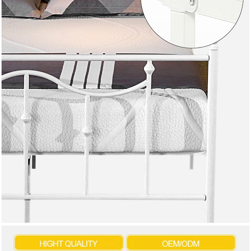 Wholesale Cheap Metal Bed Frame Simple Platform Bed Headboard Iron Frame FULL Size Double Sleeping Bed