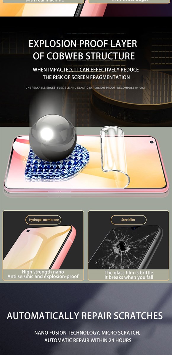 Suitable for VIVO X50 ultrahighdefinition eye protection antifingerprint antiscratch mobile phone film hydrogel film