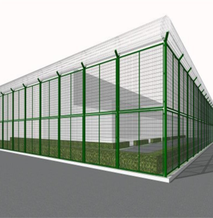 Internal and external monitoring wall isolation net 4 meters high white welded mesh steel mesh wall installation