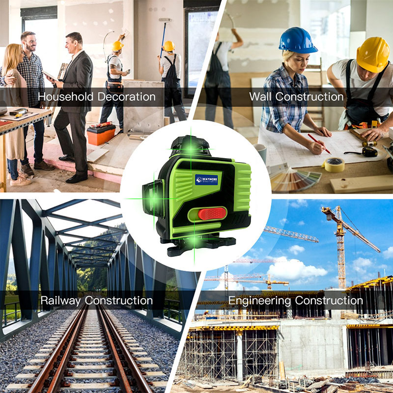 Waymore Beam 360 Vertical Horizontal Selfleveling Cross Line Laser Level Green 16 Lines Laser Level