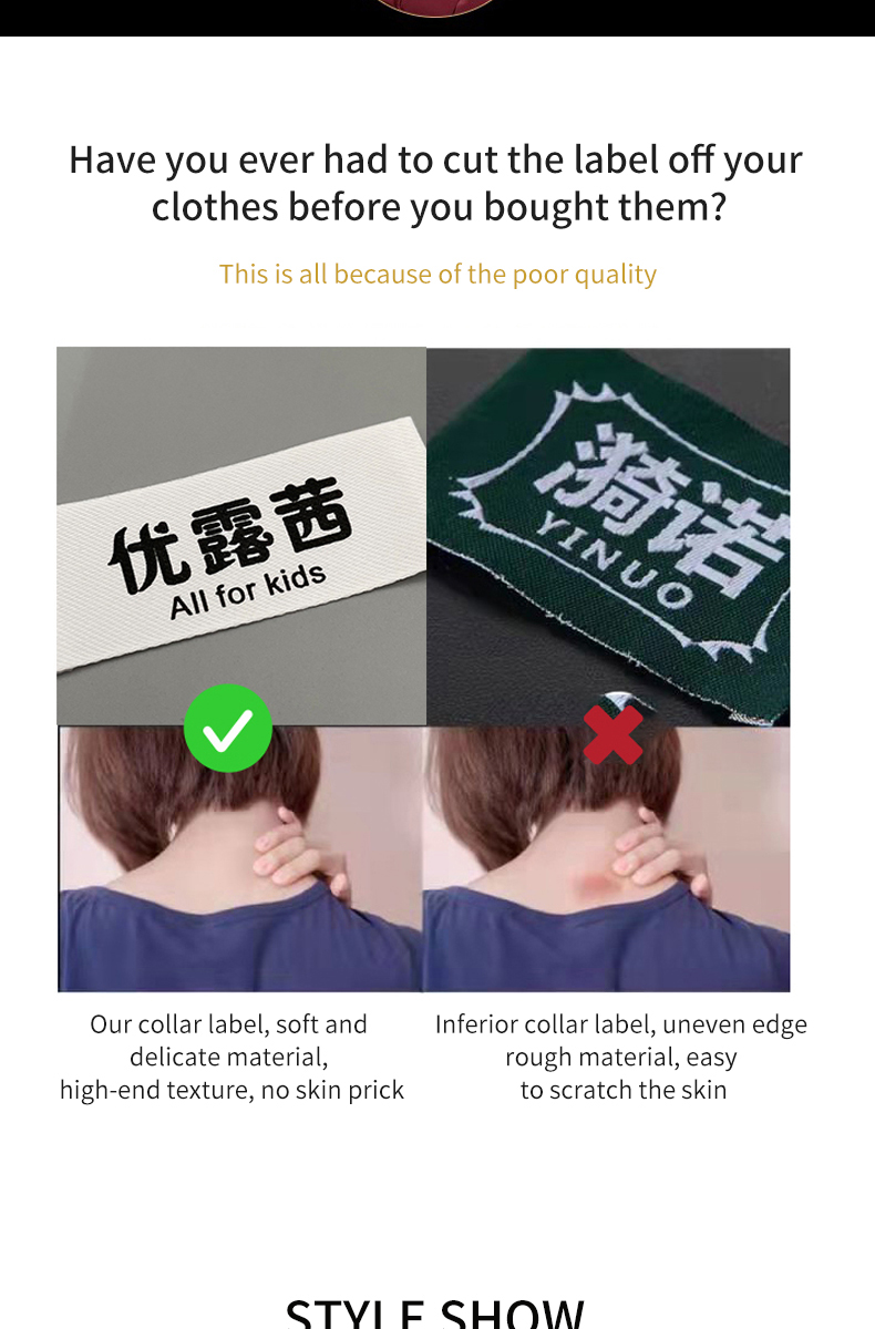 Craft quality Special custom clothing collar label