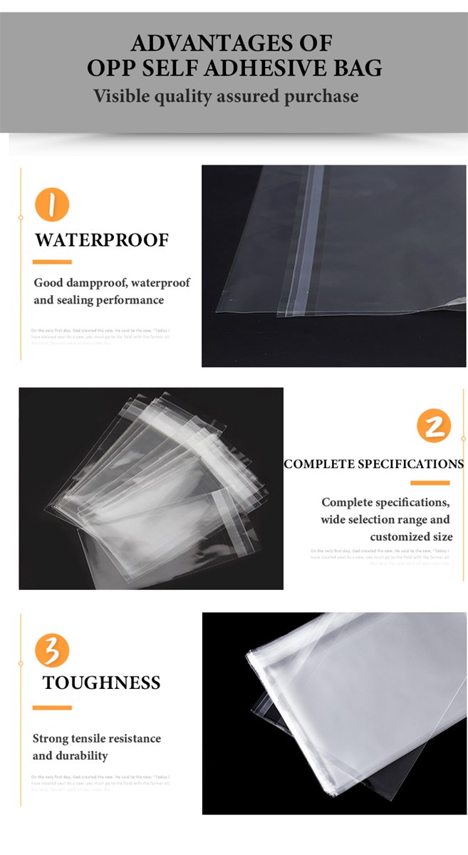 OPP selfadhesive bag transparent trumpet selfadhesive bag