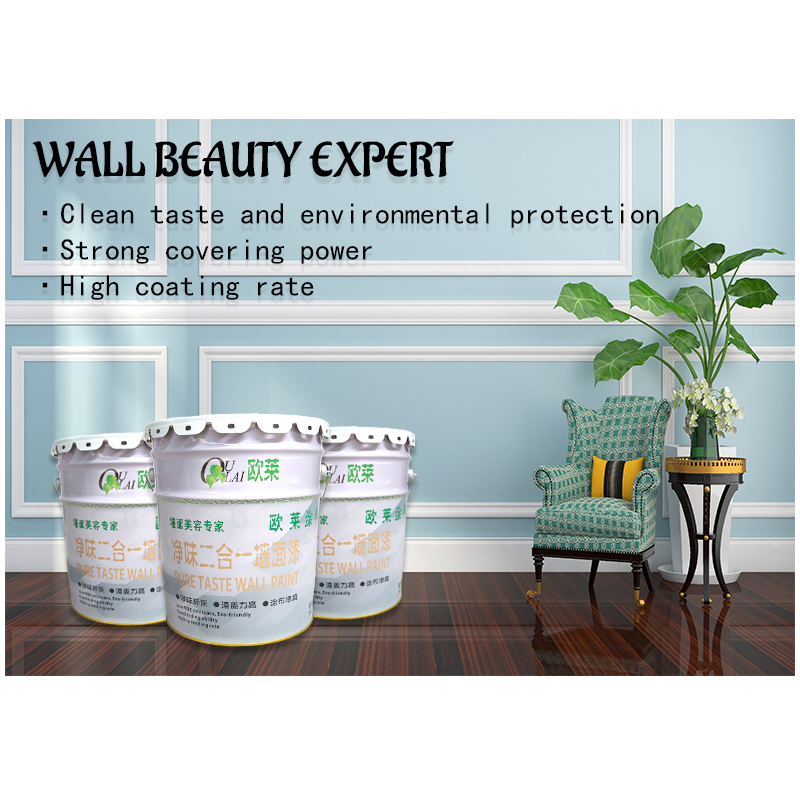 1OULAI Pure Taste TwoInOne Wall Paint 18L Large Bucket Environmentally Friendly and Convenient