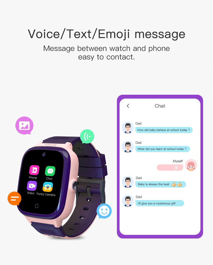 Fashion Detachable 4G GPS Tracking Smart Watch Phone for Children