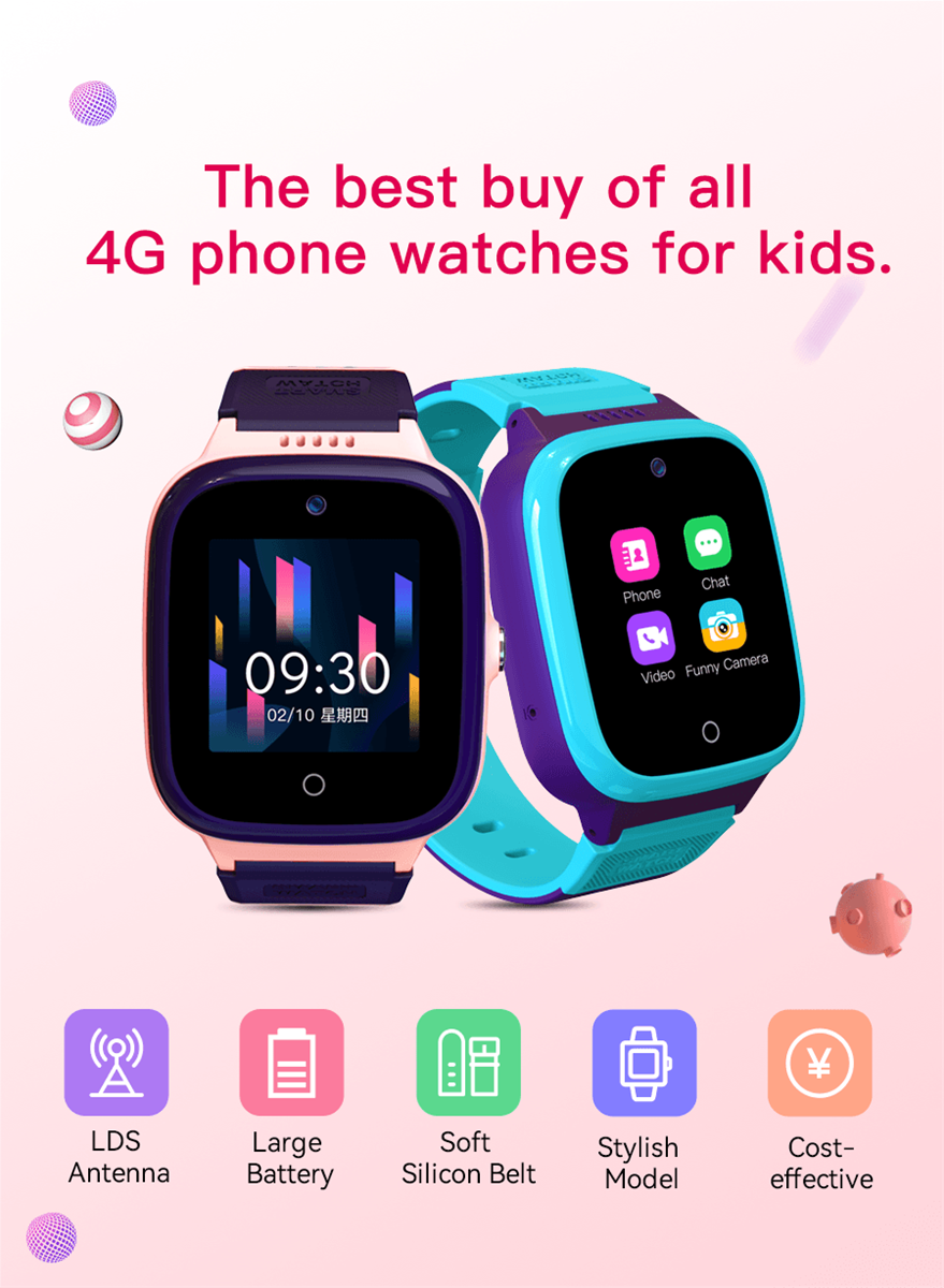 Fashion Detachable 4G GPS Tracking Smart Watch Phone for Children