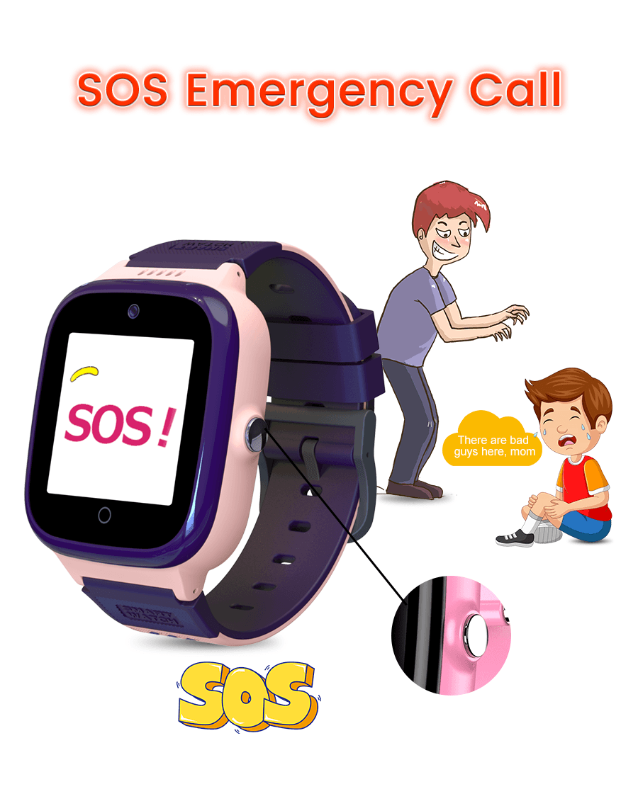 Fashion Detachable 4G GPS Tracking Smart Watch Phone for Children