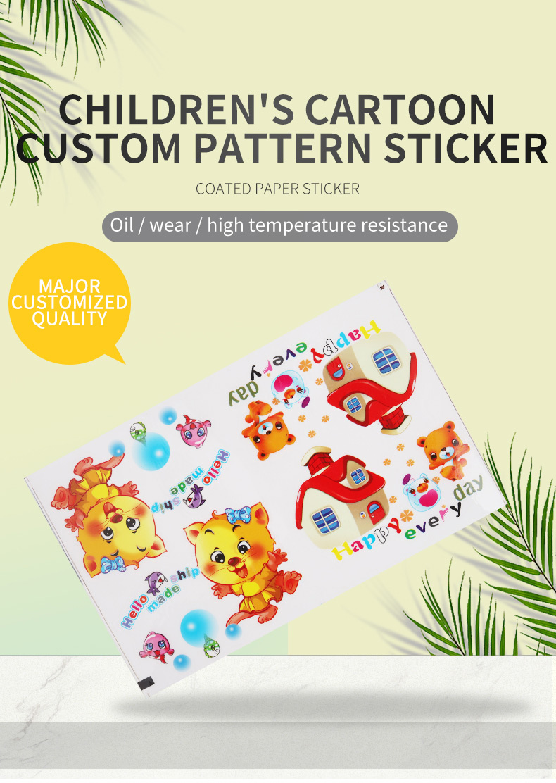 Laser stickers custom colorful goo ka childrens animation transparent printing specialshaped to custom waterproof labe