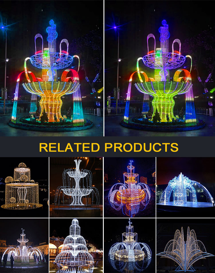 Huayicai Outdoor Lighting IP65 Waterproof Giant Customized Brand New LED Fountain Motif Light
