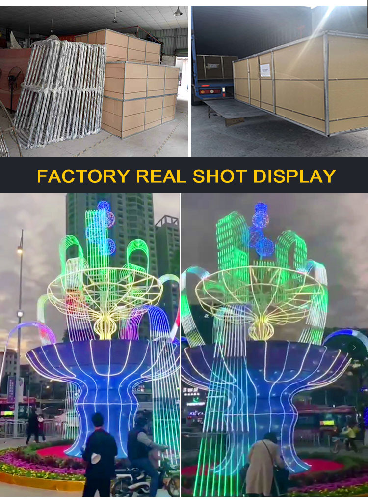 Huayicai Outdoor Lighting IP65 Waterproof Giant Customized Brand New LED Fountain Motif Light