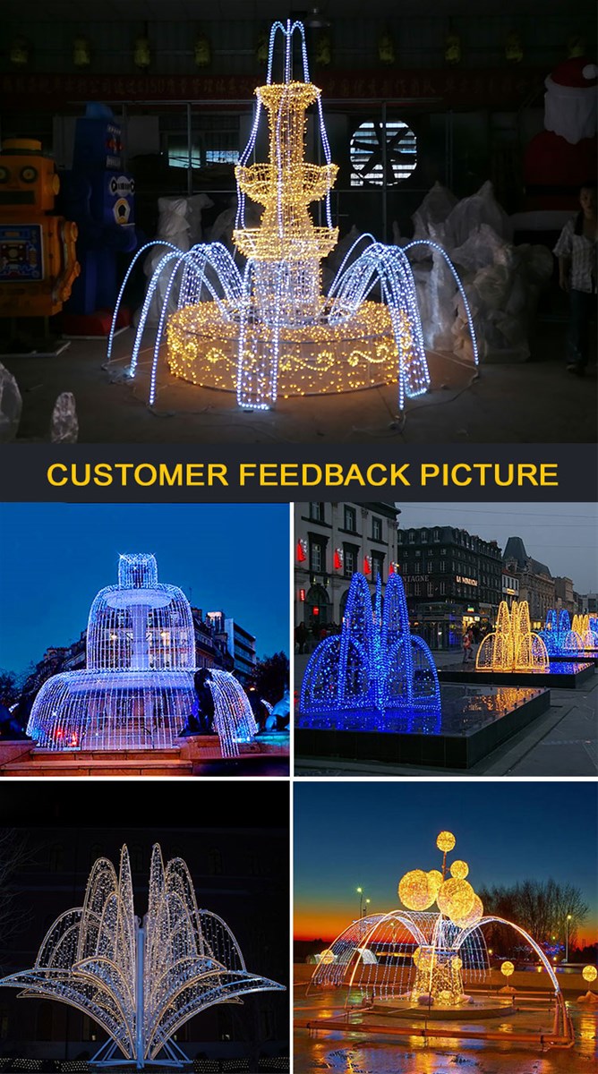 Huayicai Outdoor Lighting IP65 Waterproof Giant Customized Brand New LED Fountain Motif Light