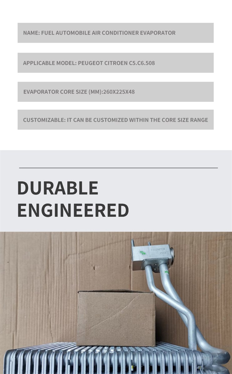 Air conditioner evaporator for fuel vehicle Peugeot Citroen C5C6508