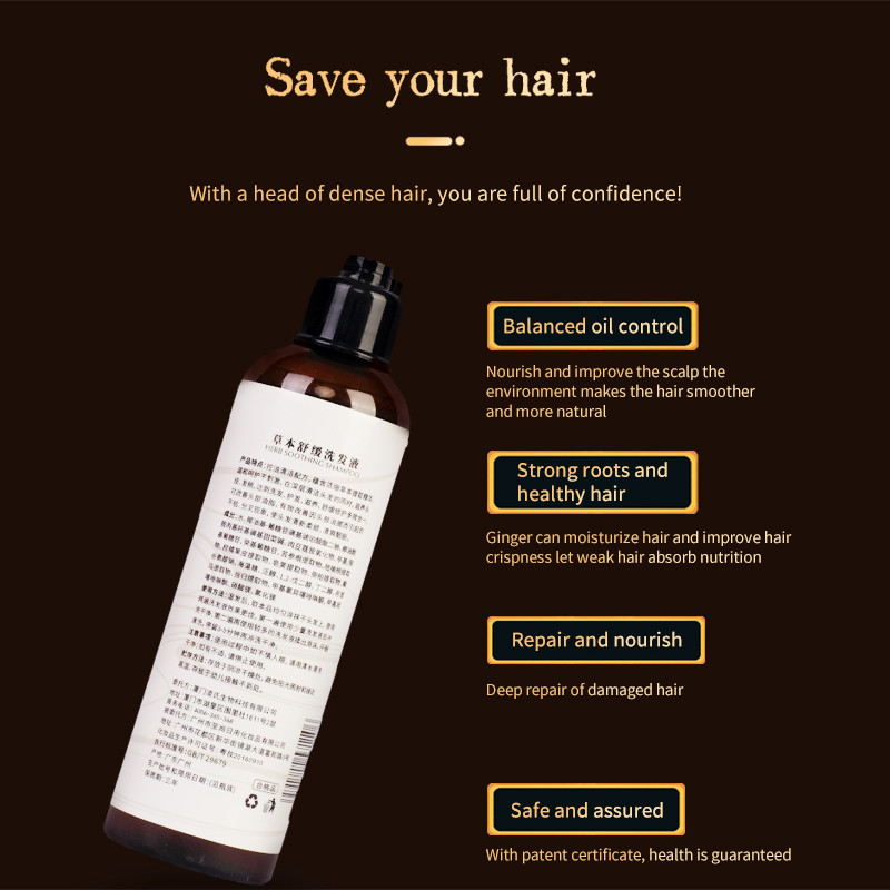 4 Ling Zhitang Shampoo for Hair Growth Herbal Soothing Shampoo for Dry Normal Oily and Color Treated Hair 250ml