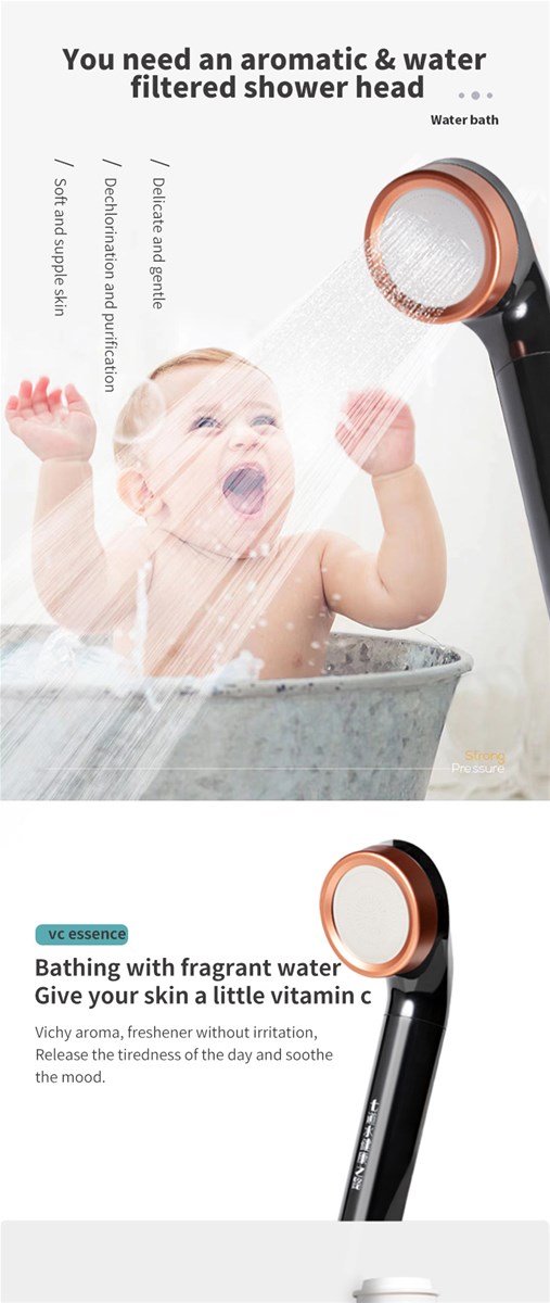 Fragrant water purification shower black