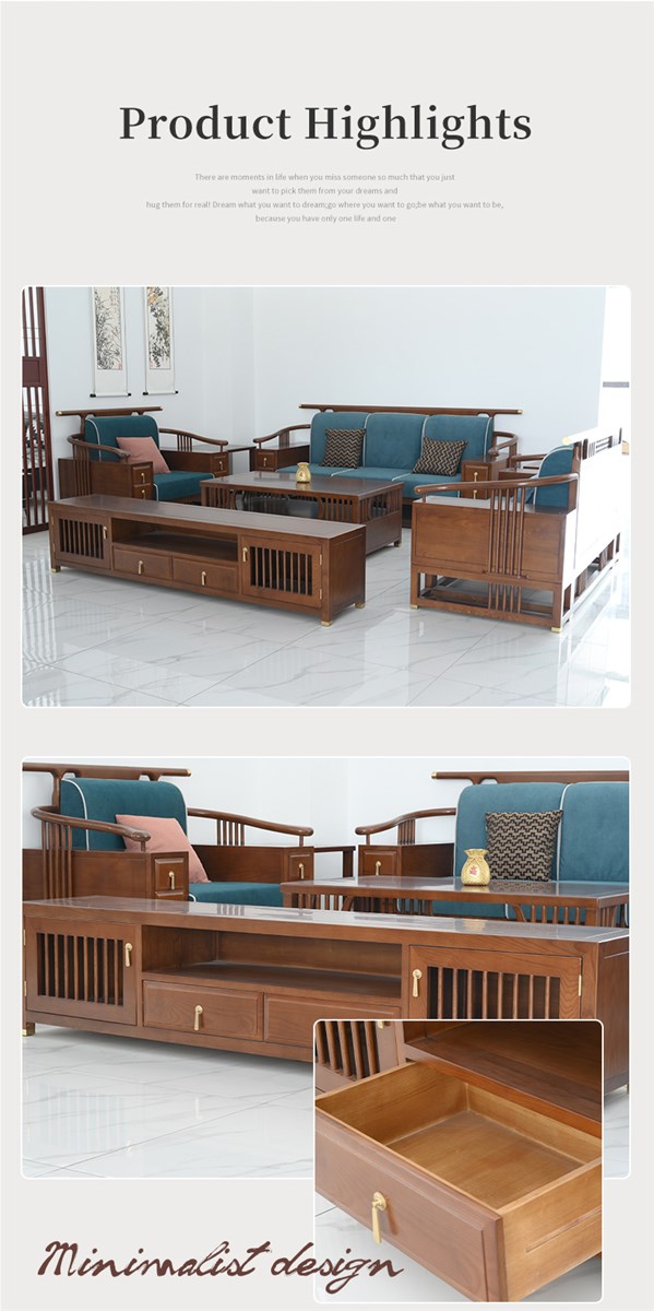 Solid wood sofa Imported solid wood pure manual traditional mortise and tenon technology
