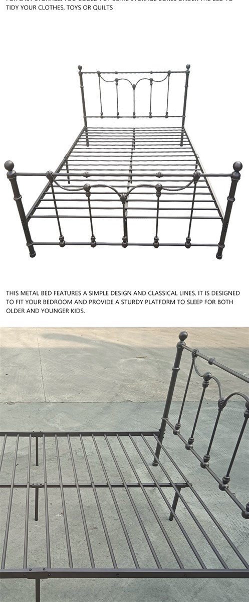 the allsteel bed is retro bronze and gold with a highend feel with iron balls and metal shells etc