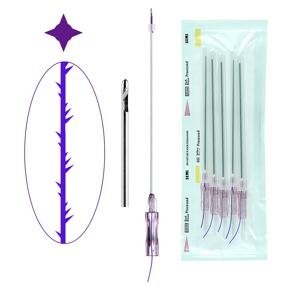CE Approve L Needle 18g 100mm Salon Lift Face Use Cog 4d Lifting Thread Pdo