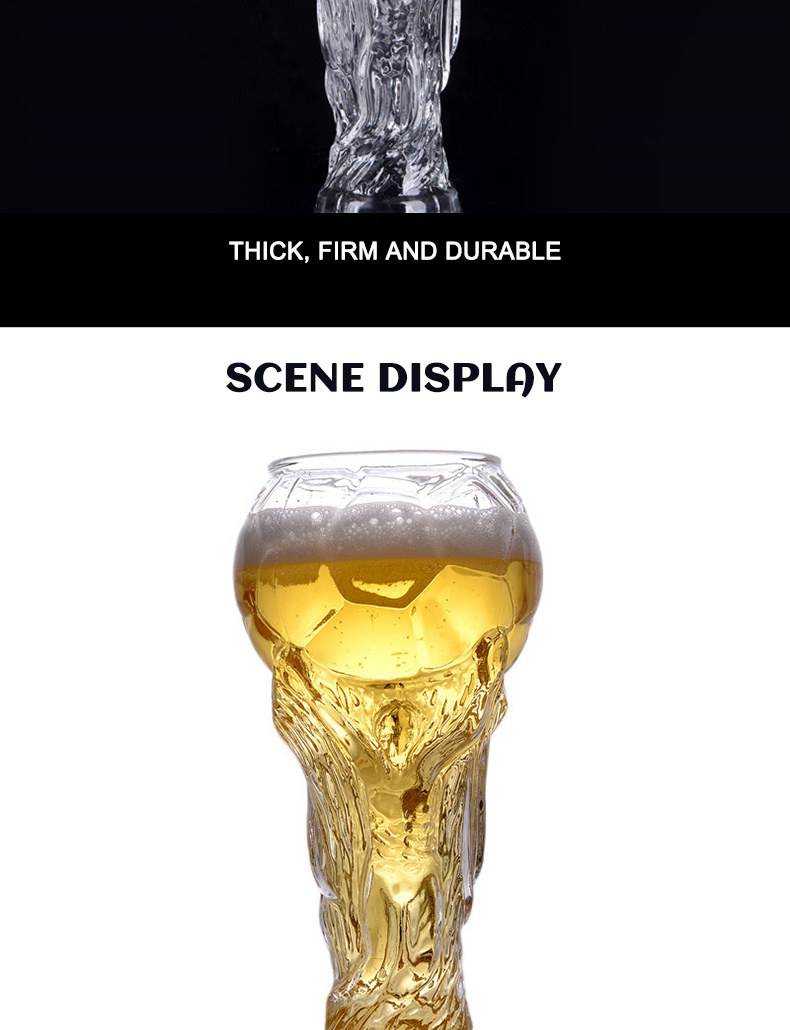 2022 Qatar World Cup Trophy Shaped Drinking Glasses Clear Sublimation Beer Can Glass Mug Cups