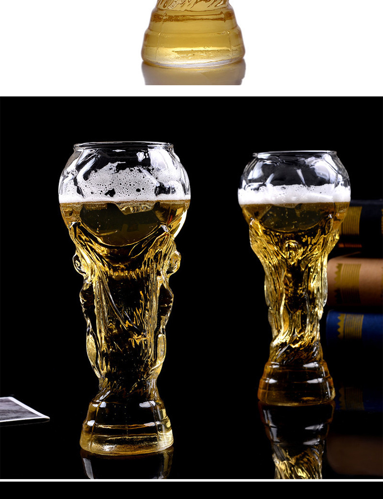 2022 Qatar World Cup Trophy Shaped Drinking Glasses Clear Sublimation Beer Can Glass Mug Cups