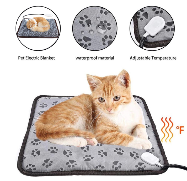 New Waterproof Pet Electric Heating Pad Winter Dog Bed Heater Cat Warm Blanket EUUS Plug Adjustable Temperature Chair C