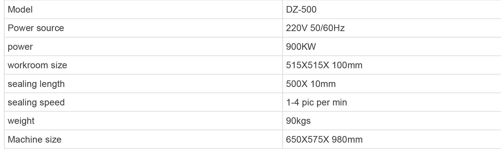 DZ500 Automatic Vacuum Packing Machine Sealing Machine