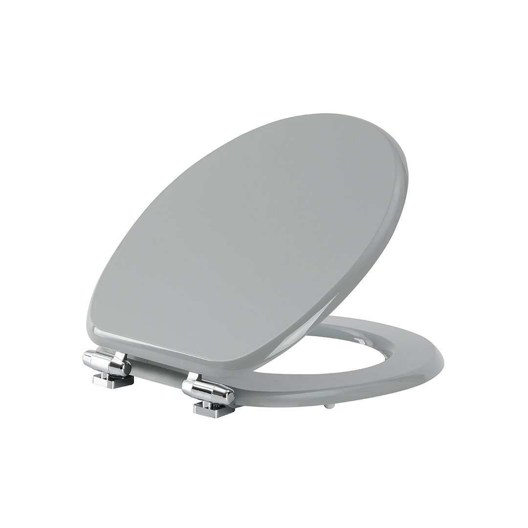Gray Quality Soft Close Molded Wood Toilet Seat with Zinc Alloy Hinges LGMWHZ2103