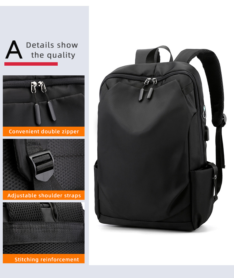 Wholesale Custom Waterproof Polyester Backpack Bag Travel Laptop bag Fashion Design with USB interface Headphone jack