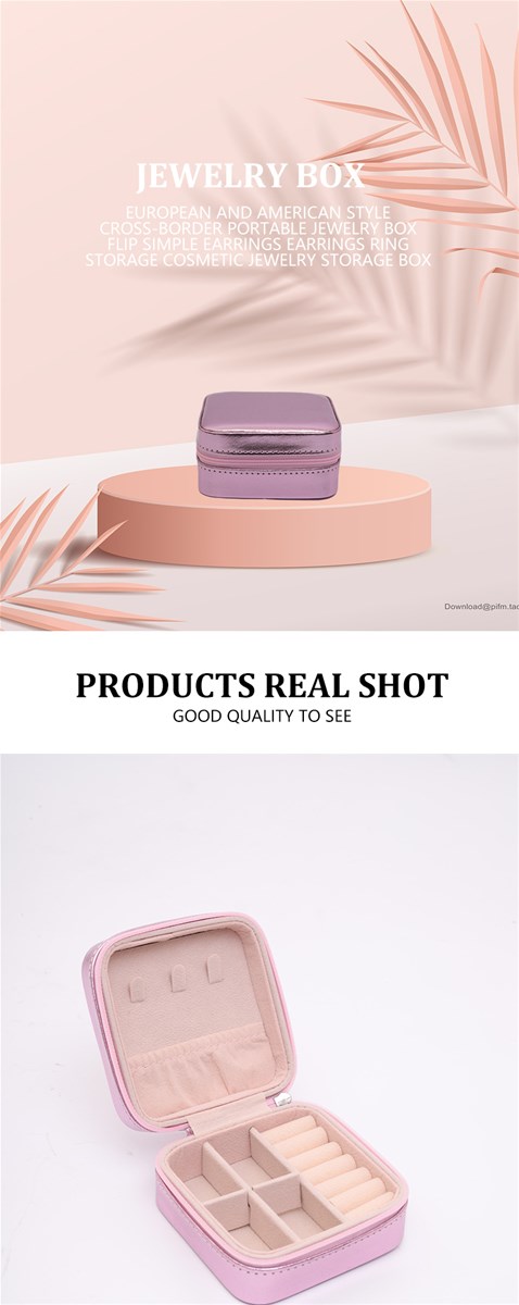 European and American style portable jewelry box clamshell simple earrings earrings ring storage cosmetics accessories s