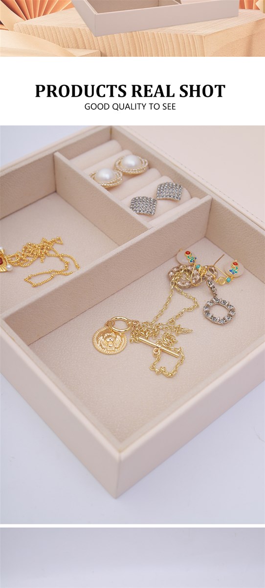 Jewelry storage box Earrings Ring box Jewelry large capacity mirror MOQ 500