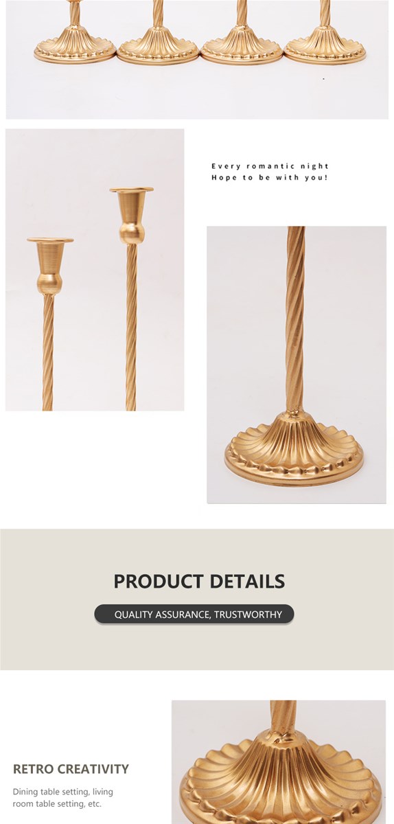 Candlestick 19W066 Gold white detailed dimensions consult customer service