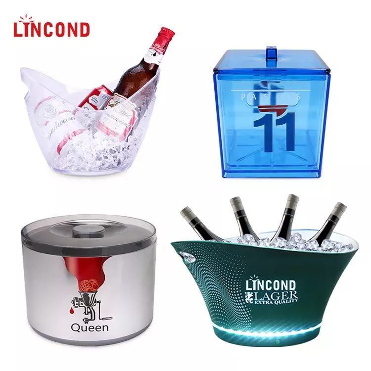 Cheap Price 35L Clear Plastic Bucket Nightclub Wine Beer Cool Ice Bucket