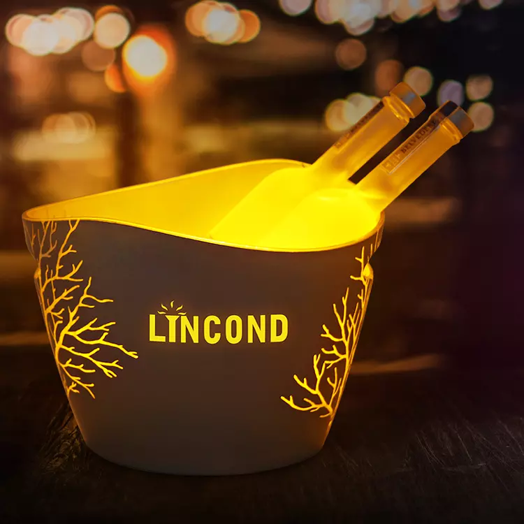 New Design Wholesale Multiple Colors Cooler Customized Acrylic Beer Plastic Ice Bucket