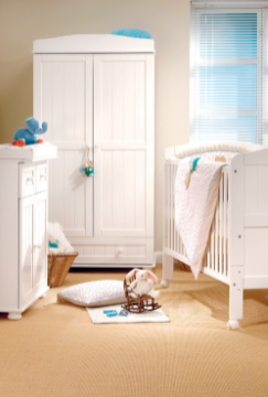 Height Adjustable Wooden Designer Baby Cot Prices wood Classic American Style Wooden Baby Crib with Side Cabinet