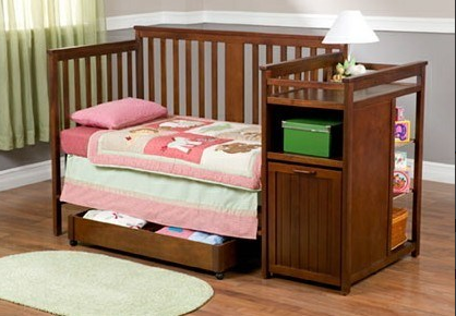 Height Adjustable Wooden Designer Baby Cot Prices wood Classic American Style Wooden Baby Crib with Side Cabinet