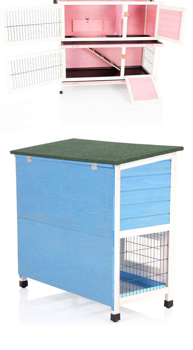 Wooden rabbit cage rainproof sun protection outdoor cat nest cat cage double layer rabbit cage 1