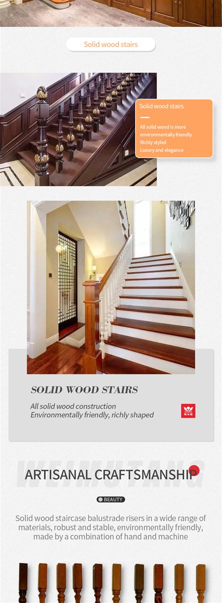 WEIMUTANGCustom stairs and accessories solid wood stair handrails overall duplex villa building handrails home stairs