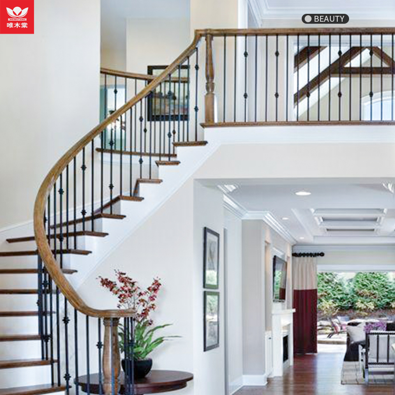 WEIMUTANGCustom Stairs Accessories Solid Wood Stair Handrails Overall Duplex Villa Building Handrails Home Stairs