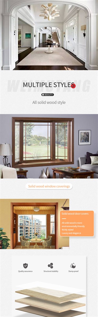 WEIMUTANGWooden Door Window Sets Floating Window Balcony Kitchen Independent Door Set Window Set Line